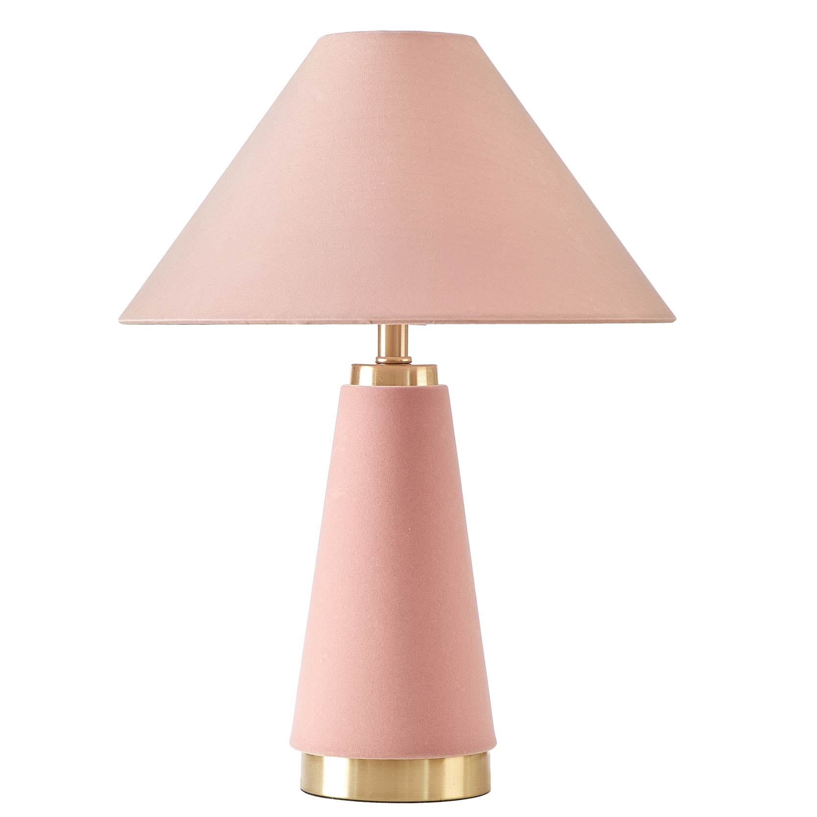 Beautiful Rose Pink Velvet Table Lamp by Drew Barrymore, 19" H